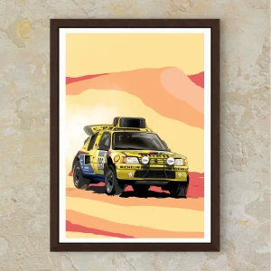 Peugeot 205 T16 - Affiche édition Numérotée & Limitée