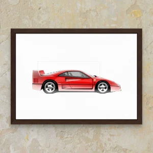 Ferrari F40 - Affiche édition Numérotée & Limitée