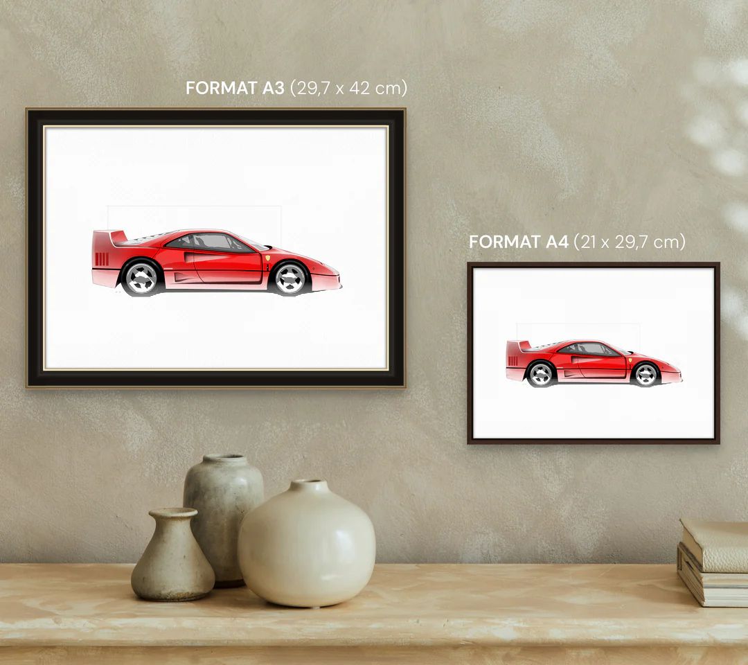 Ferrari F40 - Affiche édition Numérotée & Limitée – Image 2