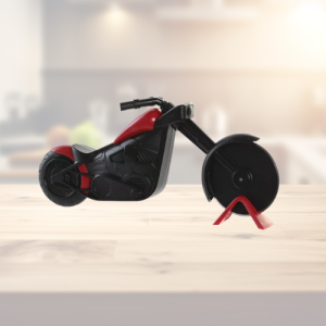 Coupe-Pizza Moto – Design Chopper Rouge & Noir