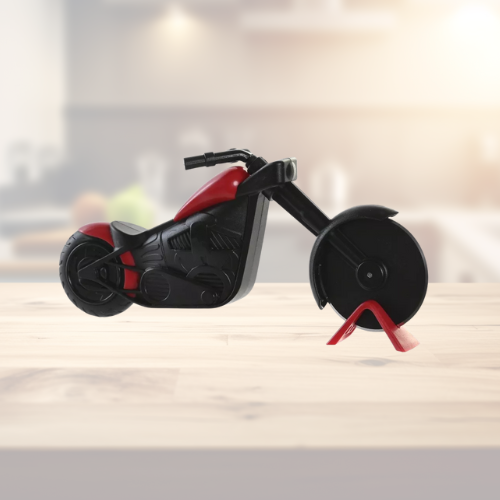 Coupe-Pizza Moto – Design Chopper Rouge & Noir
