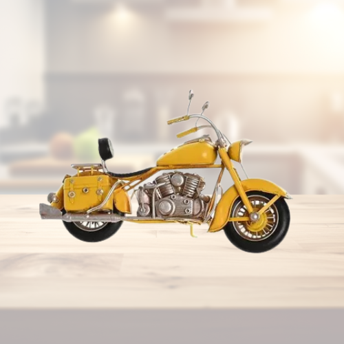 Moto Décorative en Métal – Vert / Rose / Jaune – Image 2