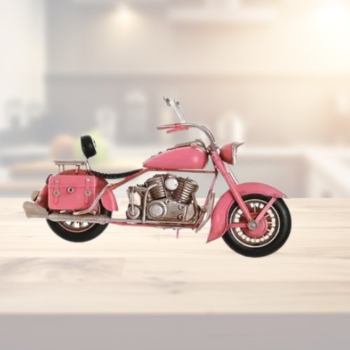 Moto Décorative en Métal – Vert / Rose / Jaune – Image 3