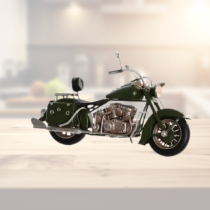 Moto Décorative en Métal – Vert / Rose / Jaune
