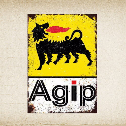 Plaque métal vintage AGIP