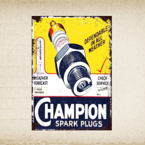 Plaque métal vintage CHAMPION