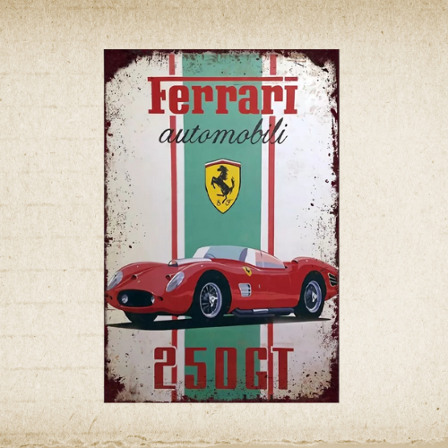 Plaque métal vintage FERRARI 250 GT
