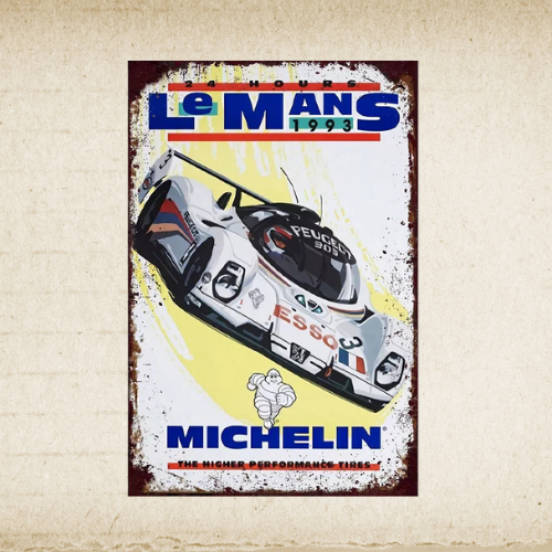 Plaque métal vintage 24h du Mans 1993