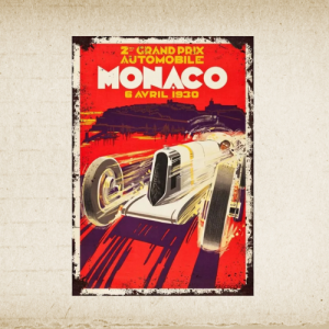 Plaque métal vintage Grand Prix Monaco 1930