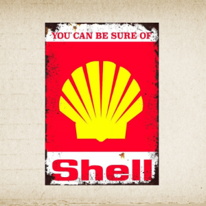 Plaque métal vintage SHELL