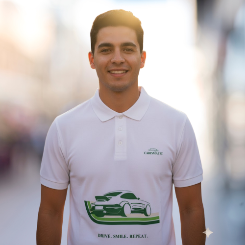 Polo Blanc CARISMATIC – Design Drive. Smile. Repeat.